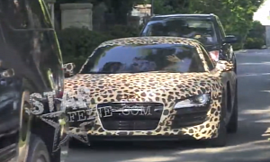Justin Bieber Leaves Miley Cyrus' House in Leopard Audi R8