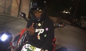 Justin Bieber’s BFF Lil Twist Poses Next to His Can-Am RSS, Shows The Finger
