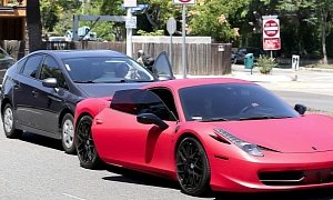 Justin Bieber’s Ferrari Gets Rear-Ended by a Paparazzi Prius, Brings Up Princess Diana