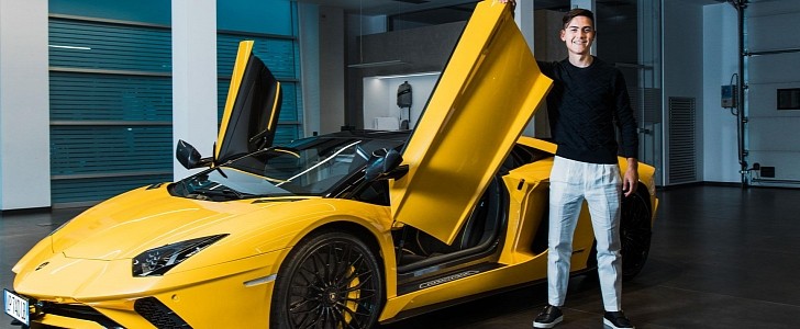Paulo Dybala picks up his brand new Lamborghini Aventador S