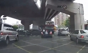 Kamikaze Driver Crashes Through Several Cars