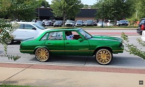 Kandy Green on Gold 24s Chevy Malibu Looks Like John Deere Hi-Riser Material