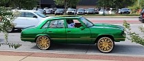 Kandy Green on Gold 24s Chevy Malibu Looks Like John Deere Hi-Riser Material