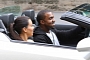 Kanye West and Kim Kardashian in Gallardo Spyder