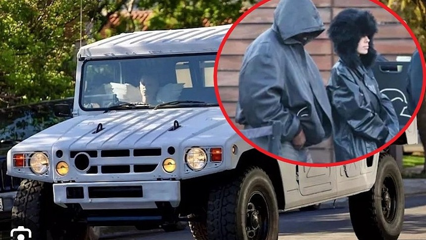 Kanye West's wife Bianca drives a custom, all-white Toyota Mega Cruiser military vehicle