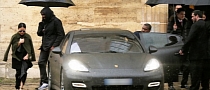 Kanye West Drives a Matte-Black Porsche to Paris Fashion Week