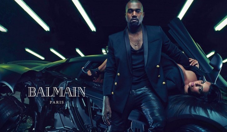 Kanye West Tosses Kim Kardashian on a McLaren 12C in Balmain's Campaign 