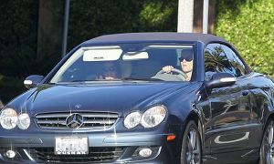 Katie Holmes Looks Cool in a Mercedes-Benz CLK