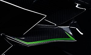 Kawasaki Ninja H2 Shows Carbon Fiber Bodywork and F1-Like Aerodynamic Stabilizers