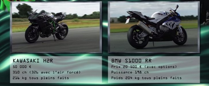 The BMW S1000RR is Ninja H2R's closest rival