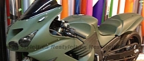 Kawasaki ZX-14R in Matte Military Green Says 'Teeeention!