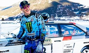 Ken Block Gets To Drive the Audi RS Q E-Tron on Snow and Ice, Seems Impressed