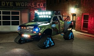Ken Block's 2009 Ford F-150 RaptorTrax Is a Maniacal Monster on Tracks