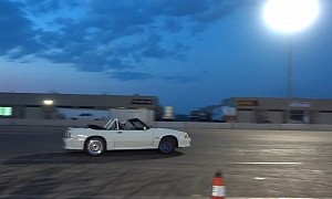 Ken Block Daughter's Fox-Body Mustang Gets Blue Wheel During Crazy Drift Lesson
