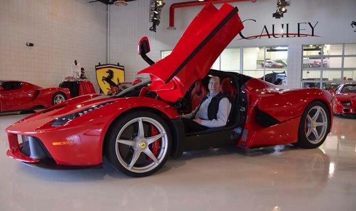 Ken Lingenfelter sitting in his recently acquisitioned LaFerrari