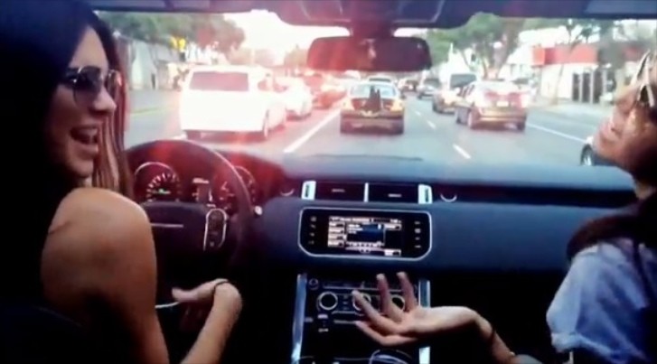 kendall Jenner driving her Range Rover