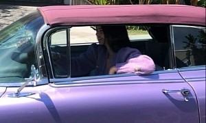 Kendall Jenner Matches Her Nails to Her Light Lilac 1960 Cadillac Eldorado Convertible