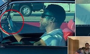 Kevin Hart Photographed in a Vintage Mustang “Driving Erratically,” on His Phone