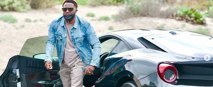 Kevin Hart shows off his supposed new ride, a Ferrari 488 Pista, on Instagram
