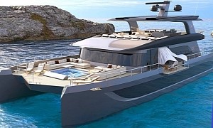 Kevlar-Hulled Catamaran Comes With Glass-Bottomed Pool: Meet the VisionF 100