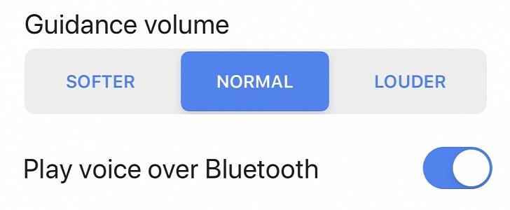 Google Maps Bluetooth options on iOS