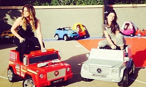 Khloe and Kendal K. Get "New Wheels": Red and Silver G-Wagon Pedal Cars
