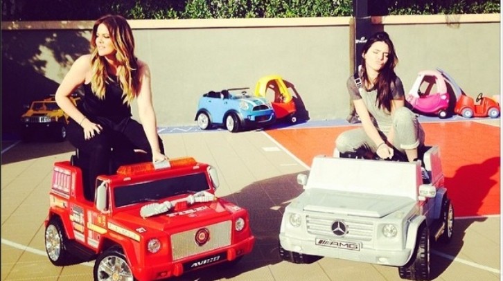 Khloe and Kendal Kardashian Drive G-Wagon Pedal Cars