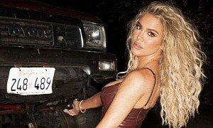 Khloe Kardashians Matches Latex Outfit to an '80s Toyota SR5, They Make the Perfect Team