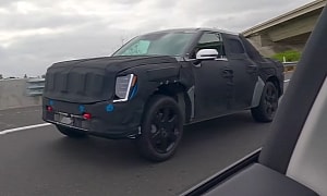 Kia Electric Pickup Truck Spied in the US With EV9 Front End and Santa Cruz Taillights