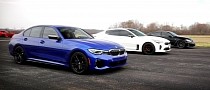 Kia Stinger GT Drag Races BMW M340i xDrive and Lexus IS F, Winner May Surprise You