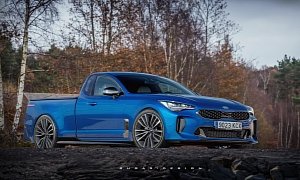 Kia Stinger GTS “Sports Truck” Rendered With Single Cab, Lexan Tailgate Spoiler