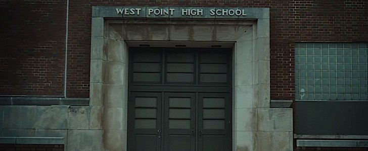 The sad-looking West Point high school entrance