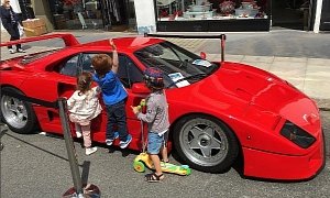 Kids Standing on Ferrari F40 in London Are an Example of Parenting Done Wrong
