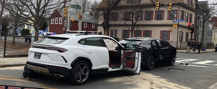 Stolen Lamborghini Uruses don't get far, crash into each other in Boston