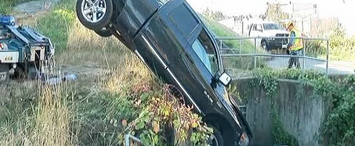 Pickup crash in Saanich, Canada