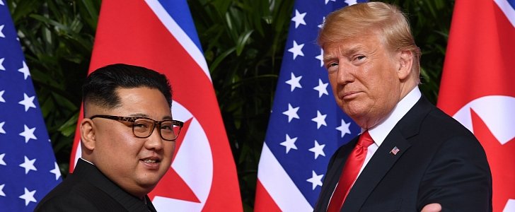 Kim Jong-un and Donald Trump during the Singapore summit