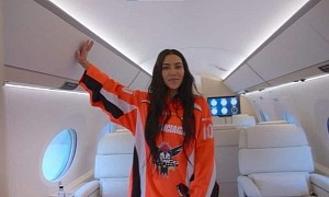 Kim Kardashian Gives Tour of the Interior of Her Private Jet, It's Dubbed "Kim Air"