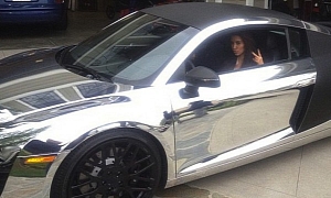 Kim Kardashian Spotted in Chrome Plated Audi R8