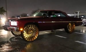 King-of-Bling 1975 Chevy Caprice Donk Poses on 30-Inch Wheels at Florida Car Meet
