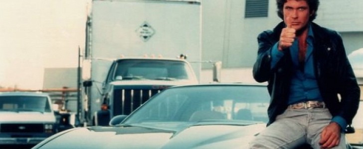 David Hasselhoff and the original KITT on Knight Rider