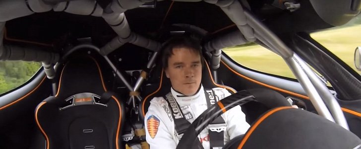 Koenigsegg Chief Test Driver Manhandles One:1 with a Rollcage