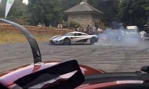 Koenigsegg One:1 Burnouts and Donuts - Goodwood Hill Hoon