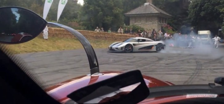 Koenigsegg One:1 Burnouts and Dunuts at Goodwood