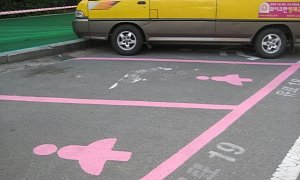 Korea Has Pink, Extra-Wide Parking Spots for Women