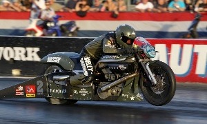 Krawiec and Harley V-Rod Set New Record at Pomona