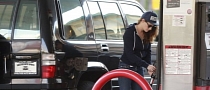 Kristen Stewart Pumps Gas Into Another Old Car