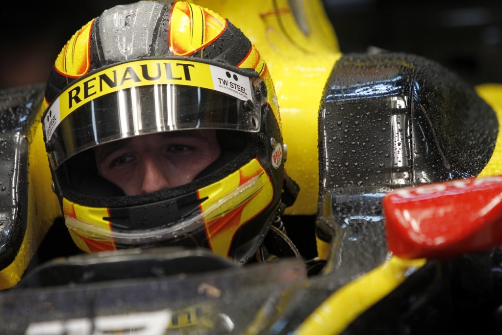 Robert Kubica in the Renault cockpit