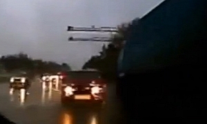 Lada Does Pirouette on Wet Road - Doesn’t Crash!