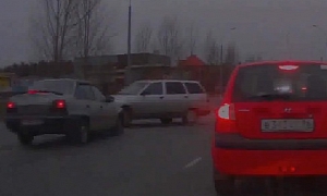 Lada Estate Driver Does Not Look Both Ways