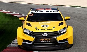 Lada Unveils Vesta WTCC Racing Car Concept and It's Very Yellow